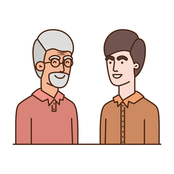 Pai com filho falando caráter avatar — Vetor de Stock