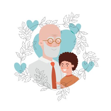 çelenk karakteri ile çocuk ve dedesi