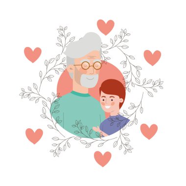 çelenk karakteri ile çocuk ve dedesi