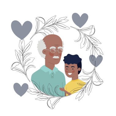 çelenk karakteri ile çocuk ve dedesi