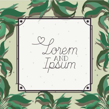 bitkisel arka planda kaligrafi ile kare kare