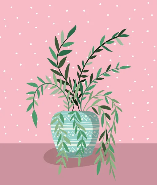 盆栽中的室内植物图标 — 图库矢量图片