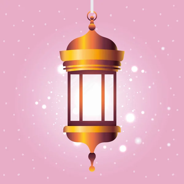 Ramadan kareem lanterne dorée suspendue — Image vectorielle