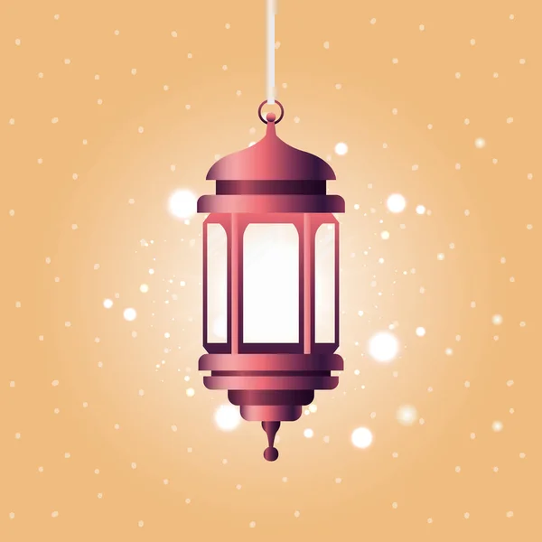 Ramadan kareem lanterne violette suspendue — Image vectorielle