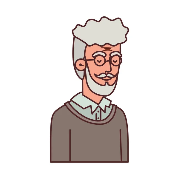 Mignon grand-père avatar personnage — Image vectorielle