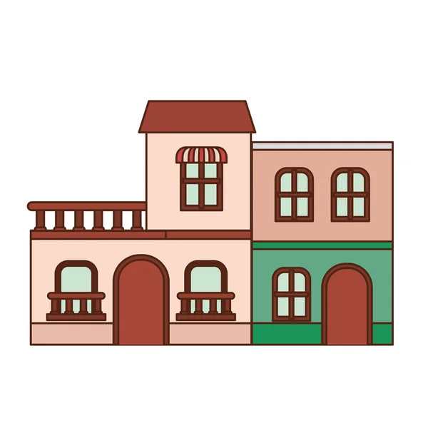 Casas de barrio icono aislado — Vector de stock