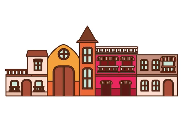 Neighborhood houses isolated icon — Stock Vector