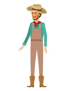 hasır şapkalı adam çiftçi