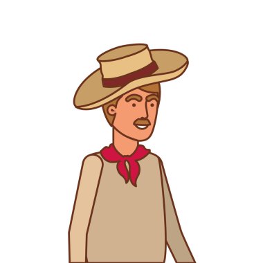 hasır şapkalı adam çiftçi