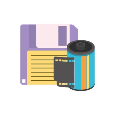 retro rulo fotoğraf ve disket doksanlar