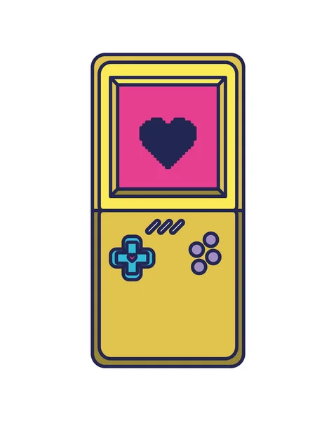 Console de jeu vidéo poignée icône ninetys — Image vectorielle