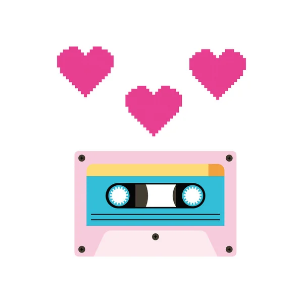 Retro cassette music icon — стоковый вектор