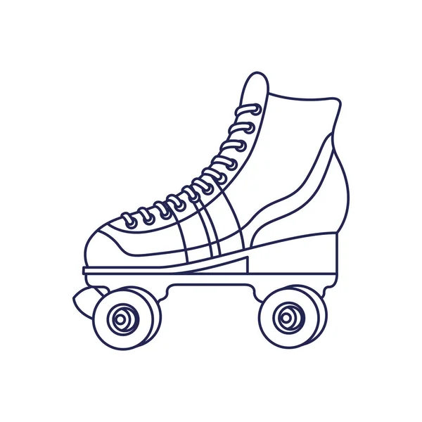 Skate rollers ninetys icoon — Stockvector