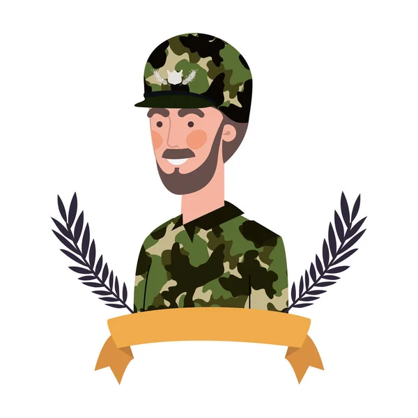 Man Soldier of War avatar karaktär — Stock vektor
