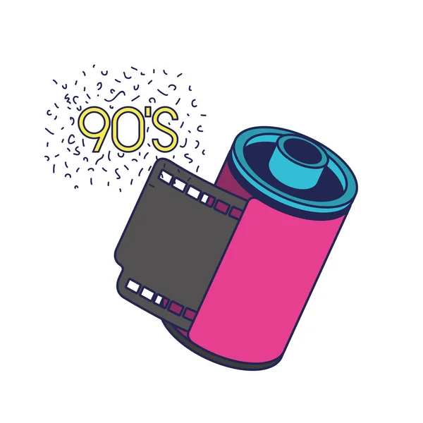 Retro roll photographic ninetys icon — Stock Vector