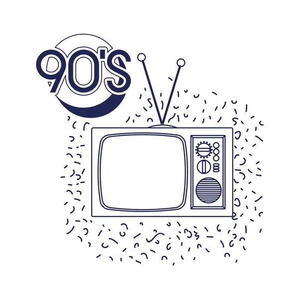 Retro tv ninetys ícone — Vetor de Stock