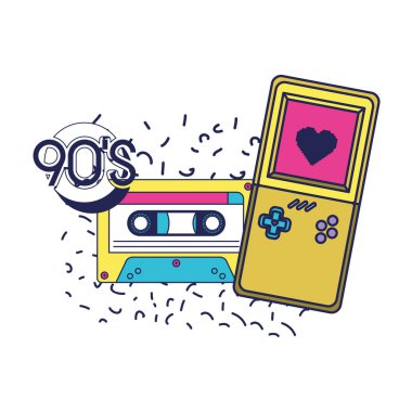 video oyun konsolu kolu ve kaset doksanlar