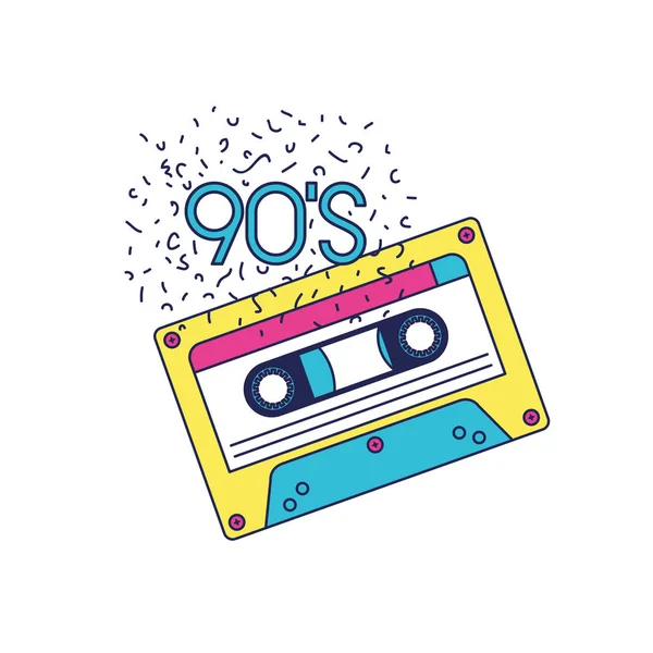 Retro cassette music icon — Stock Vector