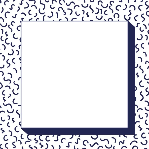 Monochroom frame met patroon achtergrond ninetys stijl — Stockvector