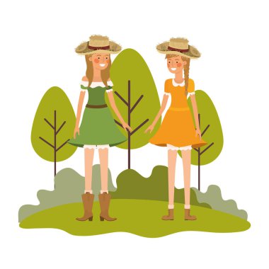 hasır şapka ile konuşan çiftçi kadın