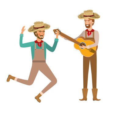 müzik aleti ile çiftçi adam