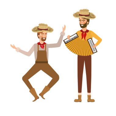 müzik aleti ile çiftçi adam