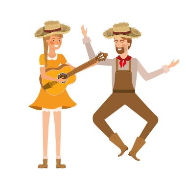 müzik aleti ile çiftçi çift