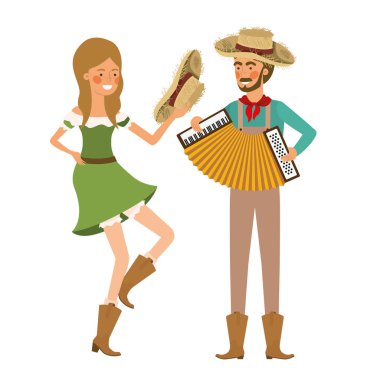 müzik aleti ile çiftçi çift