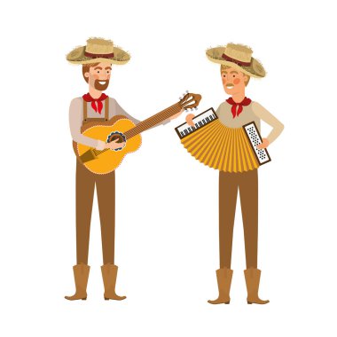 müzik aletleri ile çiftçi erkekler