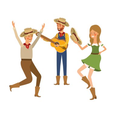 müzik aleti ile insan çiftçilerin grup