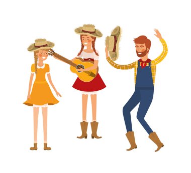 müzik aleti ile insan çiftçilerin grup