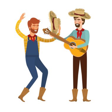 müzik aleti ile çiftçi adam