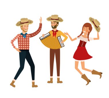 müzik aleti ile insan çiftçilerin grup