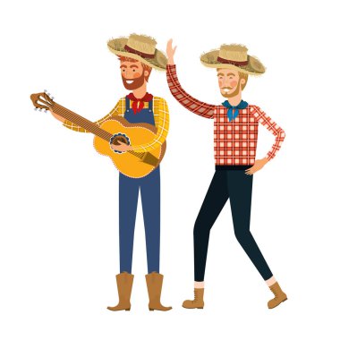 müzik aleti ile çiftçi adam