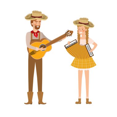 müzik aletleri ile çiftçi çift