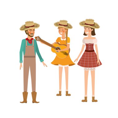müzik aleti ile insan çiftçilerin grup