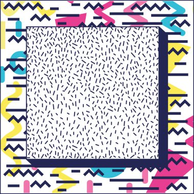 kare kare renkli rakamlar ve çizgiler doksanlı desen