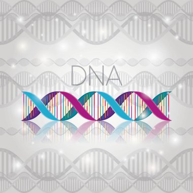 çizgi yapısı deseni üzerinde DNA molekülü