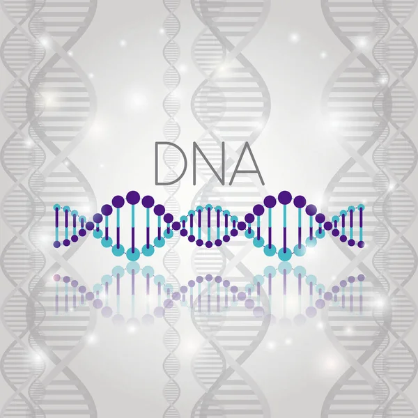 Dna molecule on line structure pattern — Stock Vector