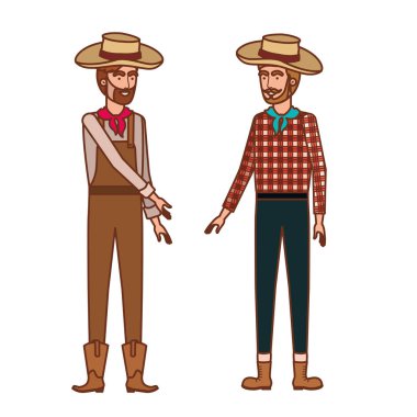 hasır şapka ile konuşan çiftçi erkekler