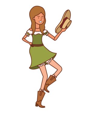 Hasır şapkayla dans eden kadın çiftçi