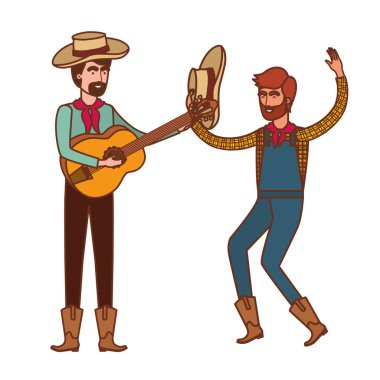 müzik aleti ile çiftçi erkekler