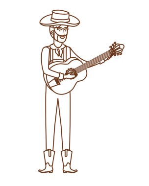 müzik aleti ile çiftçi adam