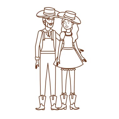 hasır şapka ile konuşan çiftçi çift