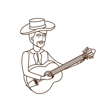 müzik aleti ile çiftçi adam