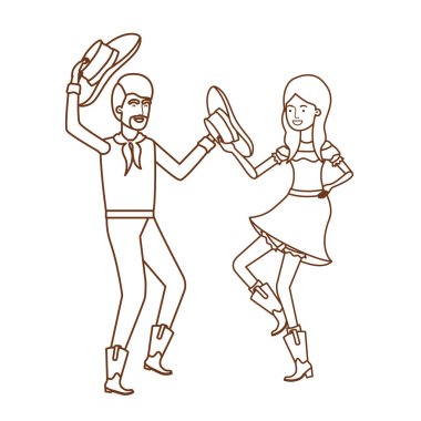 hasır şapka ile dans çiftçiler çift