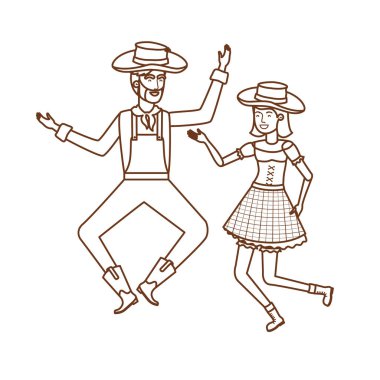 hasır şapka ile dans çiftçiler çift