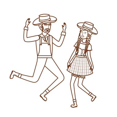 hasır şapka ile dans çiftçiler çift