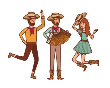 müzik aleti ile insan çiftçilerin grup