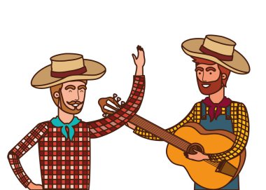 müzik aleti ile çiftçi erkekler